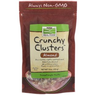 Кластеры миндальные хрустящие Now Foods (Real Food Crunchy Clusters Almond) 255 г купить в Киеве и Украине