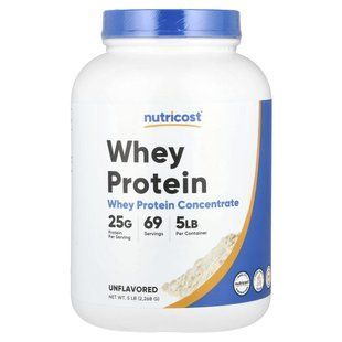 Nutricost, концентрат сироваткового протеїну, без смакових добавок, 2268 г (5 фунтів)