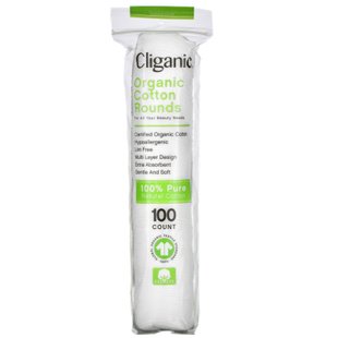 Cliganic, Раунды из органического хлопка, 100 штук купить в Киеве и Украине