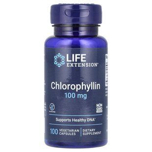 Хлорофілін, Chlorophyllin, Life Extension, 100 мг, 100 капсул на рослинній основі