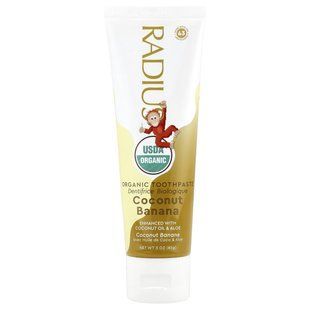 Organic childrens coconut toothpaste, coconut banana, from 6 months, 48 g (1.7 oz)