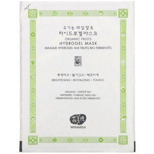 Гідрогелева маска, органічні фрукти, Hydrogel Mask, Whamisa, 1 лист