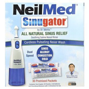 NeilMed, Sinugator, беспроводная пульсирующая промывка для носа, набор из 3 предметов купить в Киеве и Украине