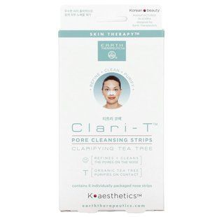 Earth Therapeutics, Clari-T Pore Cleansing Strips, Clarifying Tea Tree, 6 Nose Strips купить в Киеве и Украине