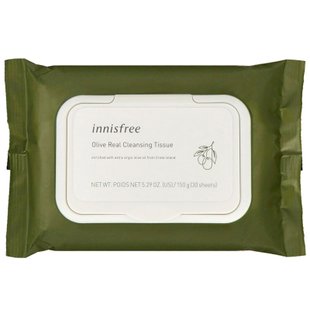 Очищающие салфетки с оливковым маслом, Innisfree, 30 шт купить в Киеве и Украине