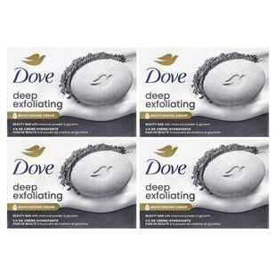 Dove, Deep Exfoliating Beauty Bar with Charcoal Powder & Glycerin, 4 Bars, 3.75 oz (106 g) Each купить в Киеве и Украине