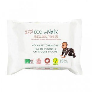 Organic wipes for travel ECO BY NATY Unscented Wipes Travel Pack 20 pcs. in a pack.