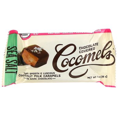 Органічний продукт, карамель з кокосового молока в шоколаді, морська сіль, Cocomels, 15 шт, 1 унц (28 г) кожна