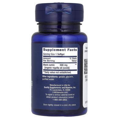 Масло семян черного тмина Life Extension (Black Cumin Seed Oil) 500 мг 60 капсул купить в Киеве и Украине