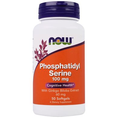 Фосфатидилсерин Now Foods (Phosphatidyl Serine) 100 мг 50 капсул