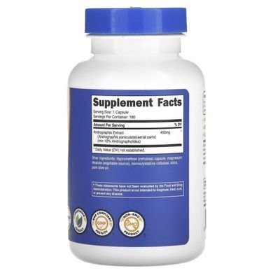 Nutricost, Andrographis Extract, 450 mg, 180 Capsules купить в Киеве и Украине