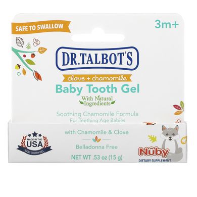 Dr. Talbot's, Дитячий зубний гель, гвоздика + ромашка, 3 місяці +, 0,53 унції (15 г)
