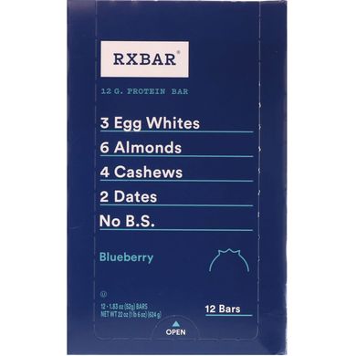Протеиновые батончики, черника, RXBAR, 12 батончиков, 52 г (1,83 унции) каждый купить в Киеве и Украине