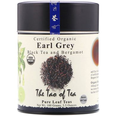 Сертифікований органічний чорний чай з бергамотом, Граф Грей, The Tao of Tea, 35 унцій (100 г)