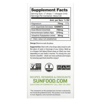 Marine Phytoplankton Live Ocean, Sunfood, 1 Liquid Ounce (29.5 ml)
