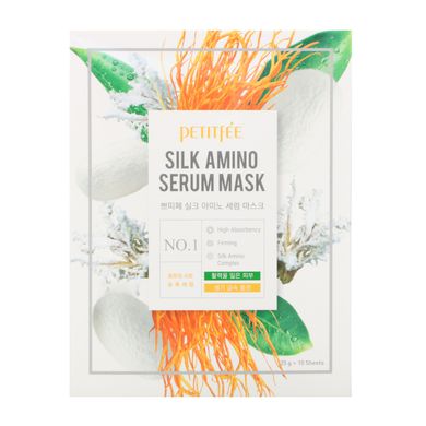 Маска Silk Amino Serum, Petitfee, 10 масок по 25 г кожна