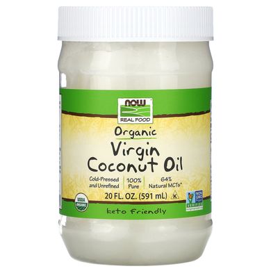 Органічна натуральна кокосова олія Now Foods (Organic Virgin Coconut Oil) 591 мл