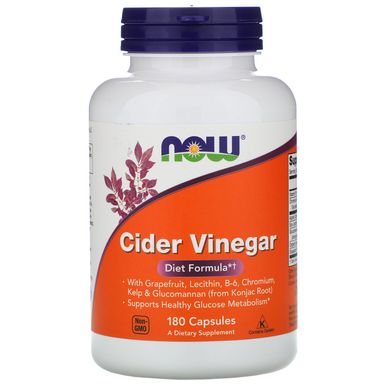 Сидровий оцет Now Foods (Cider Vinegar) 180 капсул