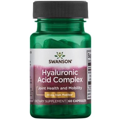 Комплекс гіалуронової кислоти, Hyal-Joint Hyaluronic Acid Complex, Swanson, 33 мг, 60 капсул