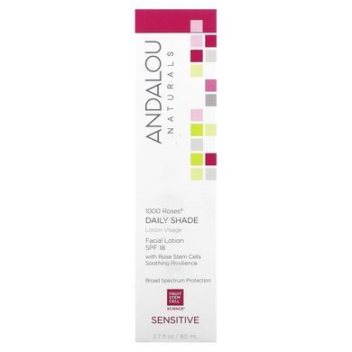 1000 roses, daytime shade, face lotion with SPF 18, sensitive, 80 ml (2, Andalou Naturals, 7 ounces)
