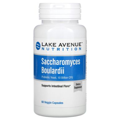 Сахароміцети Буларді, пробіотичні дріжджі, Lake Avenue Nutrition, 10 млрд КУО, 60 вегетаріанських капсул