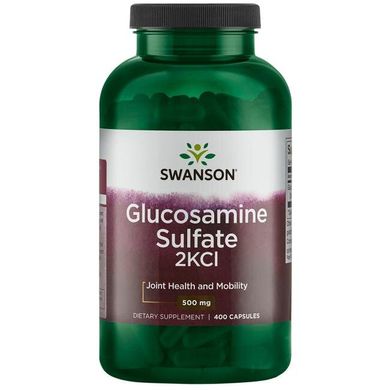 Глюкозамин сульфат, Glucosamine Sulfate 2KCl, Swanson, 500 мг 400 капсул купить в Киеве и Украине
