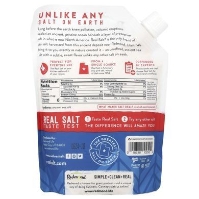 Redmond Trading Company, Real Salt, ancient fine sea salt, 737 g (26 oz)
