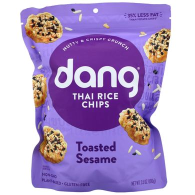 Тайські рисові чіпси, смажений кунжут, Dang, 100 г