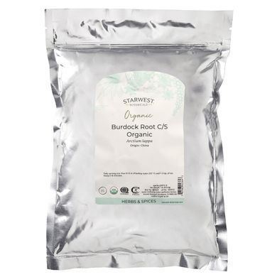Natural burdock root, chopped and sifted, Starwest Botanicals, 1 pound