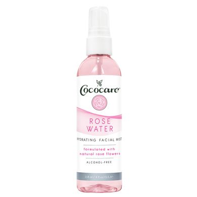 Cococare, Рожева вода, зволожуючий спрей для обличчя, без спирту, 4 рідкі унції (118 мл)