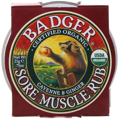 Бальзам від болю в м'язах Каєнський перець і імбир Badger Company (Sore Muscle Rub) 21 г
