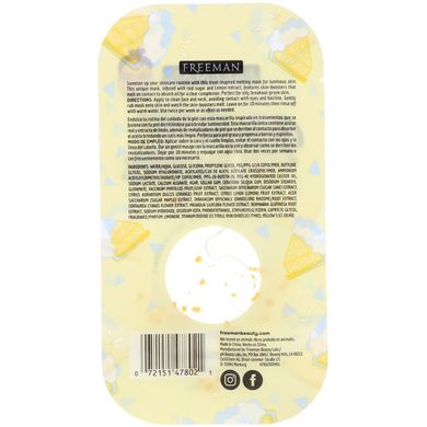 Маска для лица "Тающий сахар", абсорбирующая, лимонное безе, Freeman Beauty, 0,33 ж. унц. (10 мл) купить в Киеве и Украине