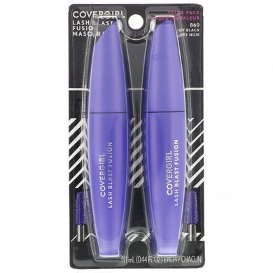 Туш, відтінок 860 &laquo;Угольно-чорний&raquo;, Lash Blast Fusion, Covergirl, 2 шт. по 13,1 мл (0,44 рі. унції)