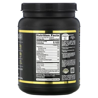 Ізолят сироваткового протеїну California Gold Nutrition (100% Whey Protein Isolate Unflavored) 454 г