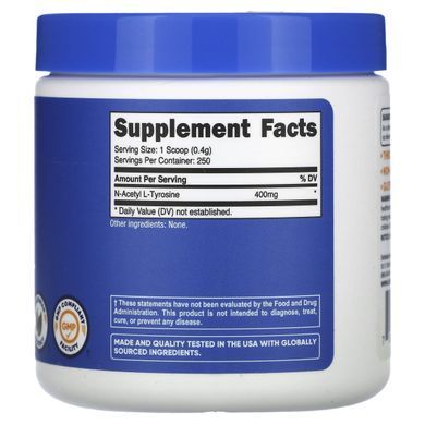 Nutricost, N-Acetyl L-Tyrosine, Unflavored, 3.5 oz (100 g) купить в Киеве и Украине