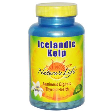 Ісландська бура водорість Nature's Life (Icelandic Kelp) 500 таблеток