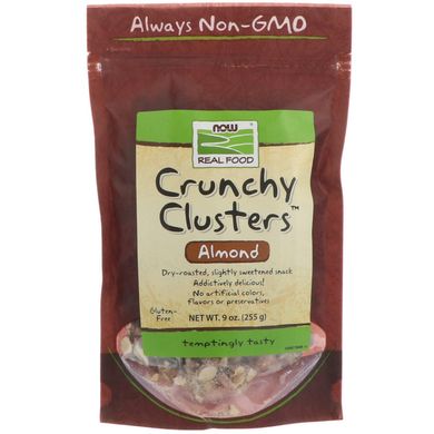 Кластери мигдальні хрусткі Now Foods (Real Food Crunchy Clusters Almond) 255 г