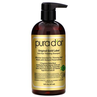 Шампунь від випадіння волосся Pura D'or (Anti-Hair Thinning Shampoo) 473 мл