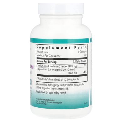 Цитрат кальцію і магнію Nutricology (Calcium Magnesium Citrate) 100 мг / 100 мг 100 капсул