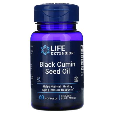 Олія насіння чорного кмину Life Extension (Black Cumin Seed Oil) 60 жувальних капсул