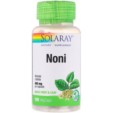Ноні, Noni, Solaray, 100 вегетаріанських капсул