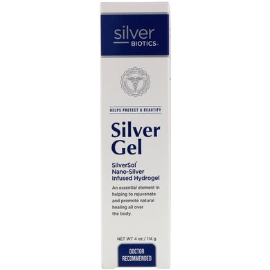 Гель для догляду за шкірою обличчя та тіла American Biotech Labs (Silver Biotics Silver Gel SliverSol Nano-Silver Infused Hydrogel) 118 мл