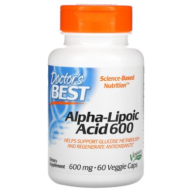 Альфа-ліпоєва кислота Doctor's Best (Alpha-Lipoic Acid) 600 мг 60 капсул