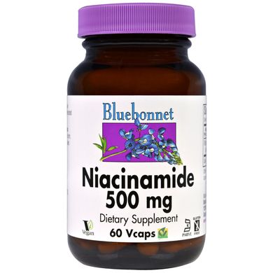 Ніацинамід Bluebonnet Nutrition (Niacinamide) 500 мг 60 капсул