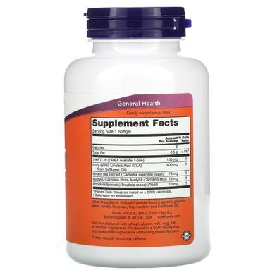 7-Кето Now Foods (7-Keto LeanGels) 100 мг 120 капсул купить в Киеве и Украине