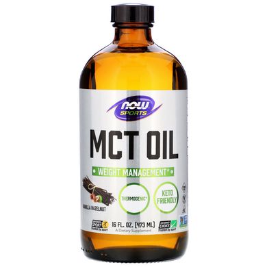 Олія МСТ ванільний лісовий горіх Now Foods (MCT Oil Sports) 473 мл