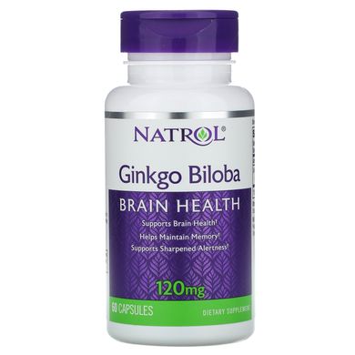Гінкго білоба Natrol (Ginkgo Biloba) 120 мг 60 капсул
