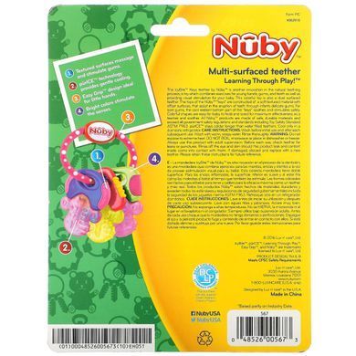 Nuby, Заспокійливий прорізувач, крижані ключі від укусів, від 3 місяців, ідеально рожевий, 1 штука