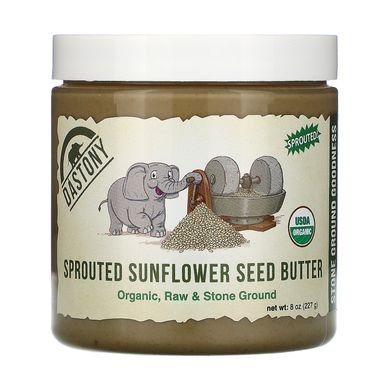 Органічне масло з пророслого насіння соняшнику, Organic Sprouted Sunflower Seed Butter, Dastony, 227 г