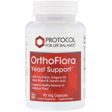 Дріжджова підтримка OrthoFlora, Protocol for Life Balance, 90 вегетаріанських капсул